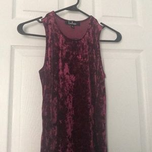 Lulus burgundy velvet dress